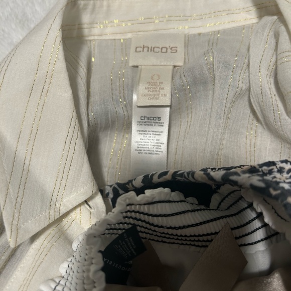 Chicos OPEN SHOULDER blouse size 0 like medium - Picture 6 of 6